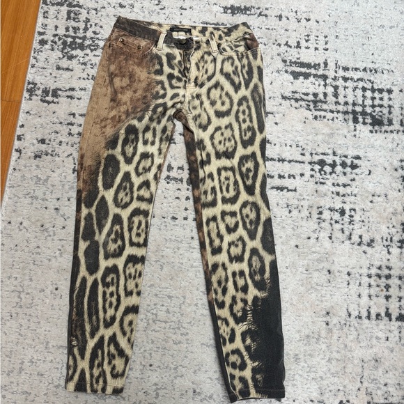 Roberto Cavalli Wild Patterned Jeans in Black and Tan - Picture 1 of 3